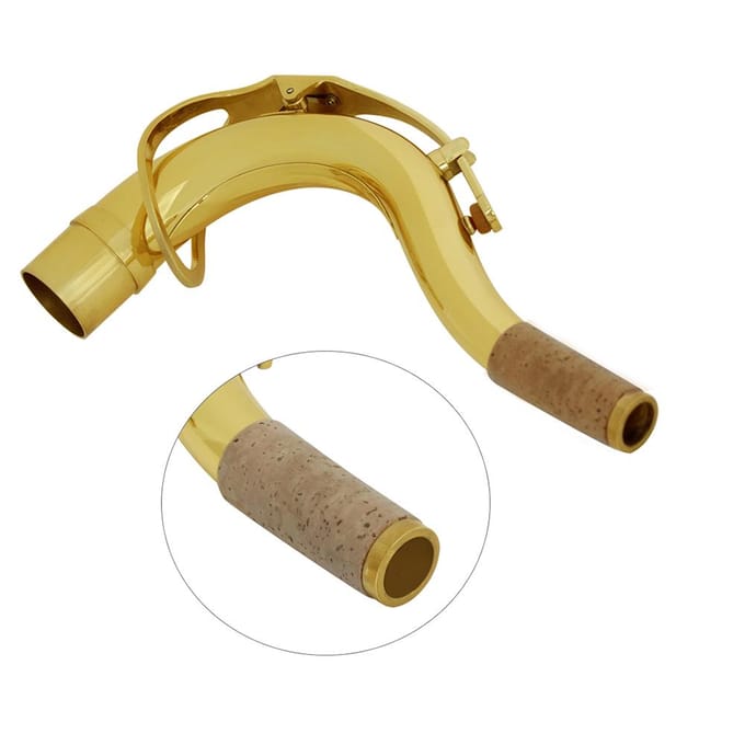 Saxofoon Nek Connector Messing Materiaal Gouden Lak Saxofoon Gebogen Nek
