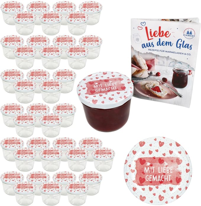 MamboCat Set van 40 bekers 230ml Made with love deksel + receptboek