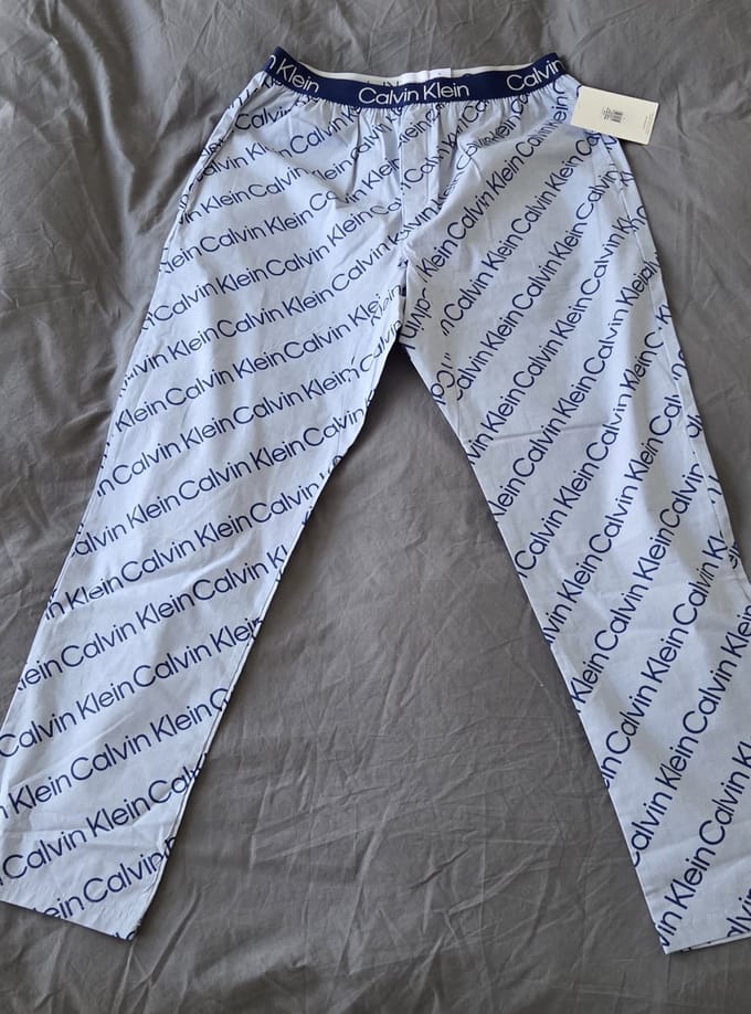 Calvin Klein - Pyjamabroek - Katoen - Logoprint - Blauw