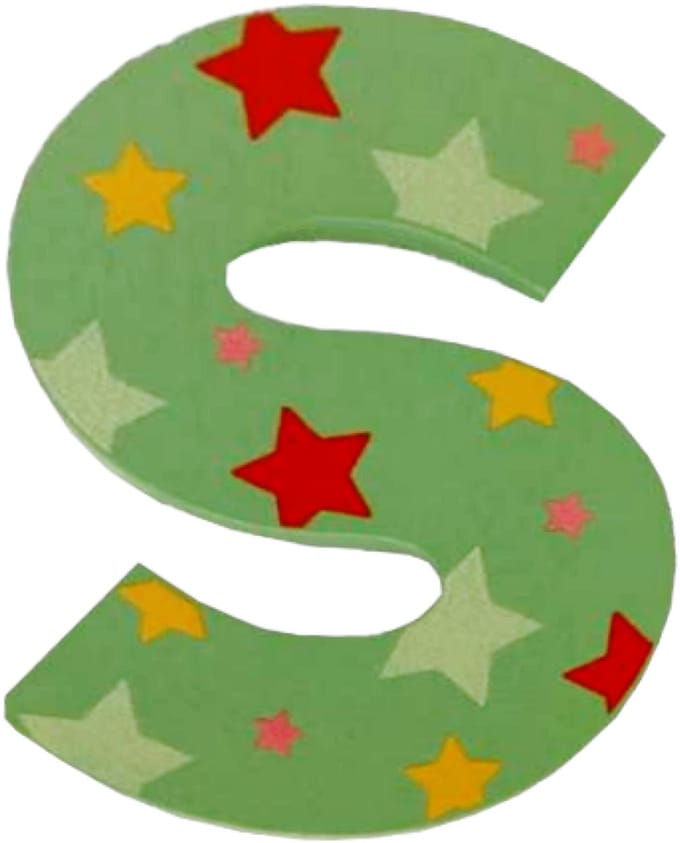Decoratieletter - S - Hout - 7cm - Groen
