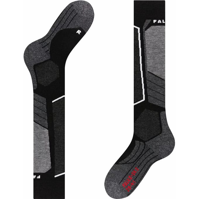 FALKE SK2 warm dik wol functioneel materiaal skisokken dames zwart - maat 41-42
