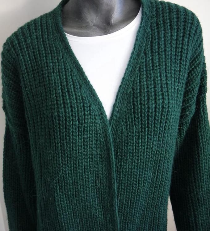 Moscow Cardigan Dark Smaragd Lang Vest - Groen - Maat S