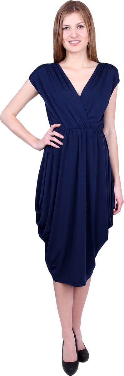 John Zack KARDASHIAN STYLE marineblauwe midi-jurk