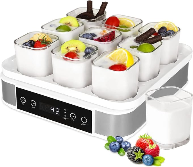TIM® Yoghurtmaker - Citruspers - Ijsmachine - Wit - 32cm x 32cm x 19cm
