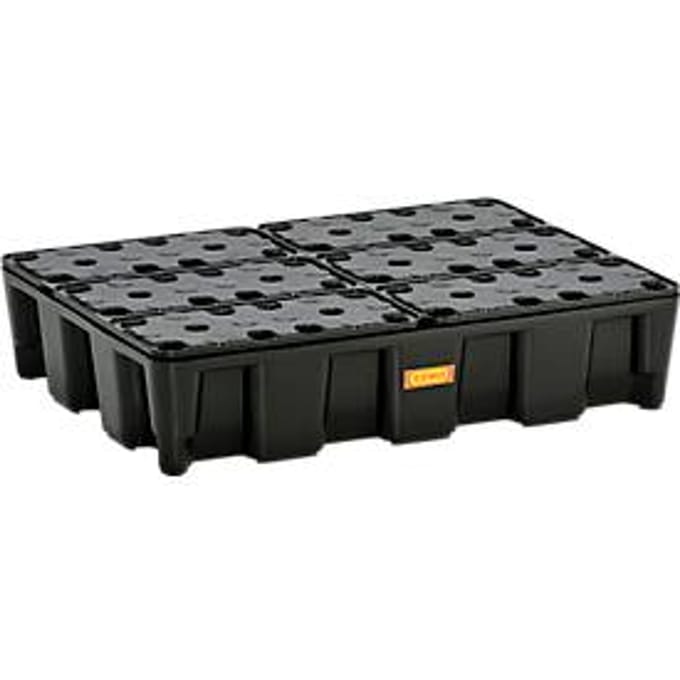 PE lekbak 60HD, gemaakt van polyetheen, 100% recyclebaar, met PE rooster