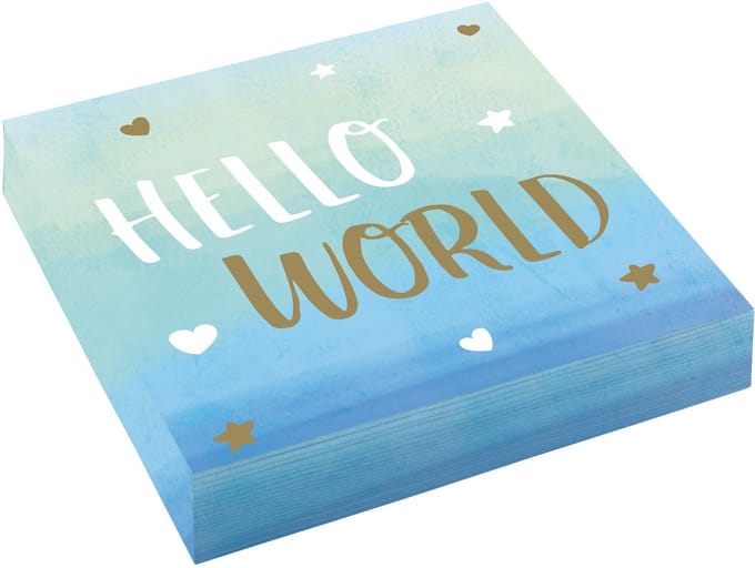 Amscan by Riethmuller - Riethmüller - Servetten - Hello World - (16 stuks)