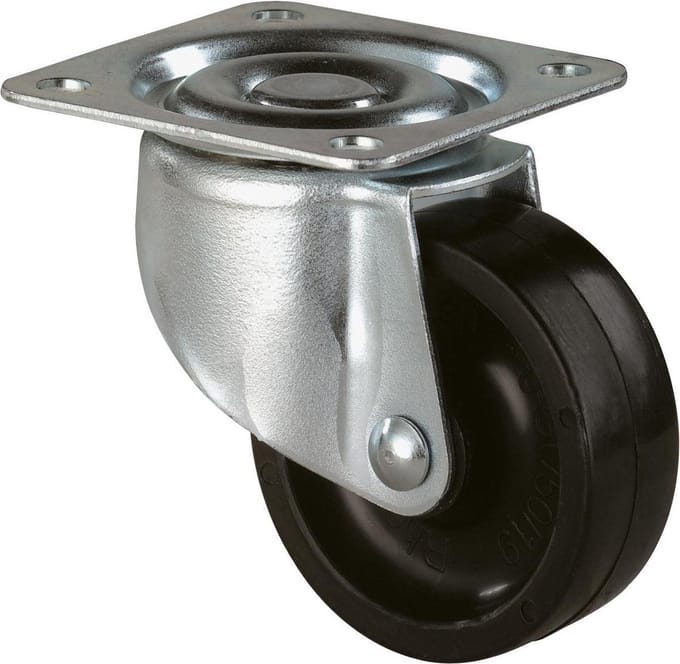 Zwenkwiel 30Mm Kunststof Zwart