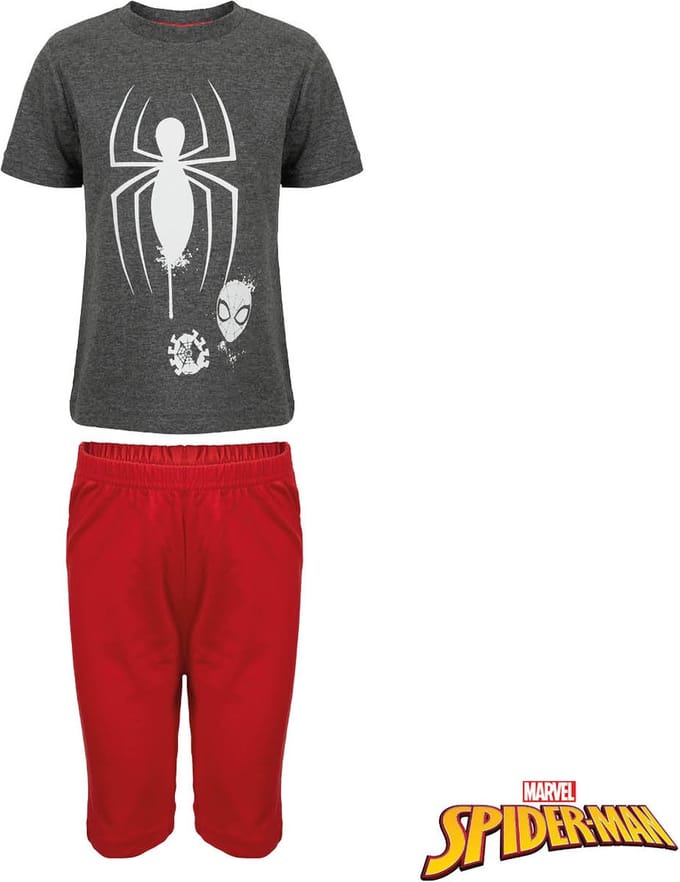 Spiderman shortama - grijs met rood - Marvel Spider-Man pyjama - maat 92