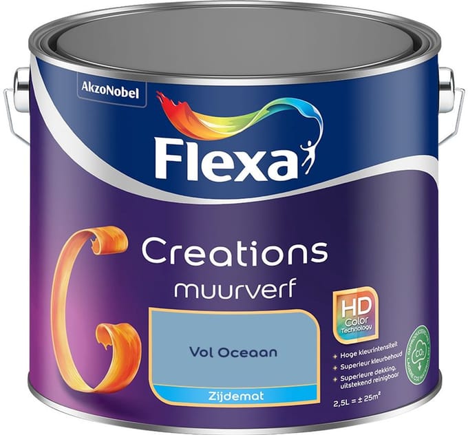 Flexa - Creations Muurverf Zijdemat - Vol Oceaan - Mengverf - 2,5 L