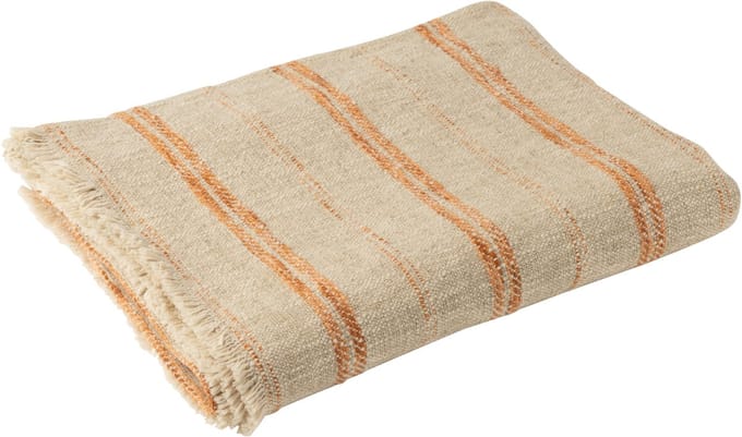 J-Line plaid Strepen - linnen/katoen - beige/roest