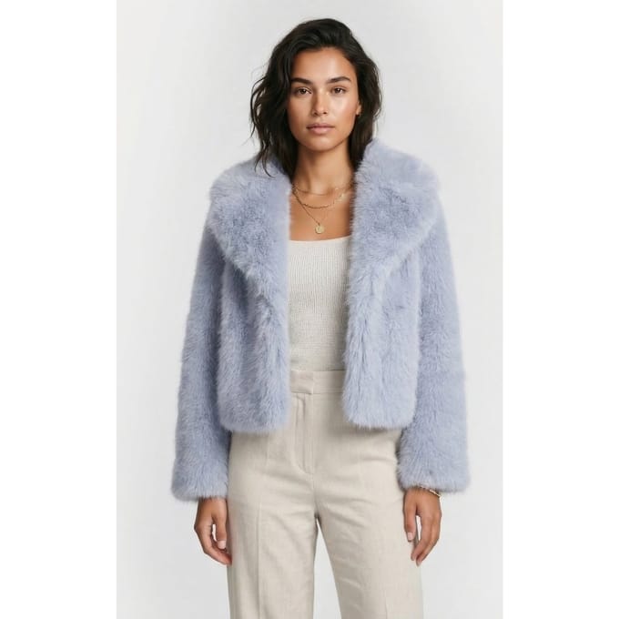 ALTER EGO Molly Fur Jacket Sky Blue Größe: M | Kunstfell-Jacken Outlet | Damen | Blau