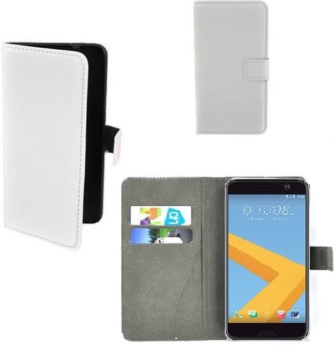 Geschikt voor HTC 10 Smartphone Hoesje Wallet Book Style Case Wit