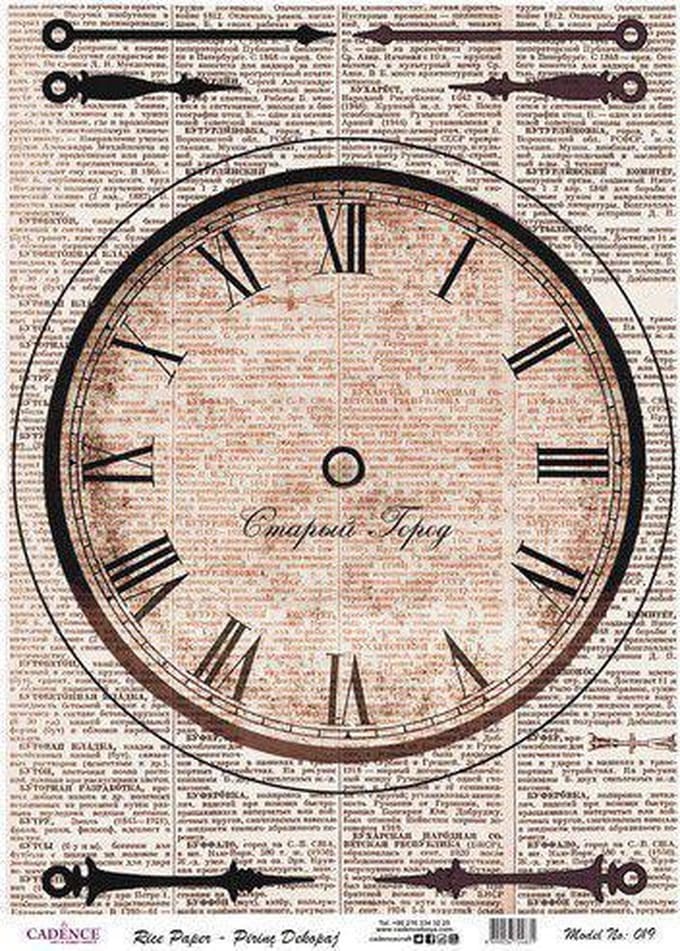 Cadence rijstpapier klok - krant Model No: 019 30x42cm
