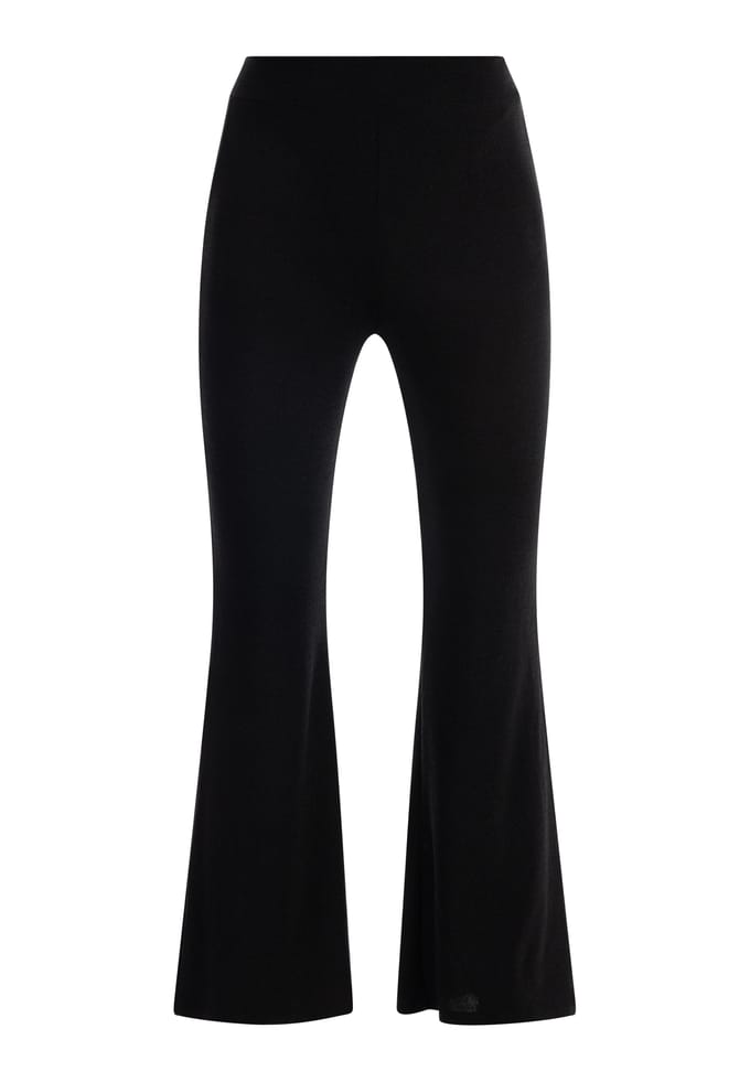 Faina Jerseybroek met glanzend garen Dames zwart