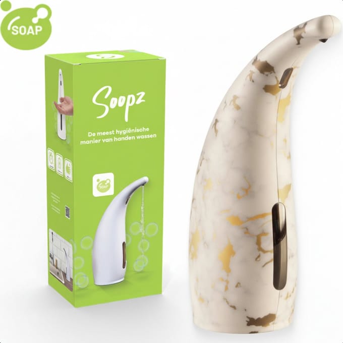 Soopz Automatische Zeepdispenser – Goud – Marble Gold Classic – Zeeppompje met Bewegingssensor – Handzeep