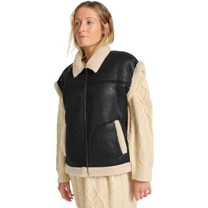 Vrouwelijke faux shearling jas Billabong Night Light