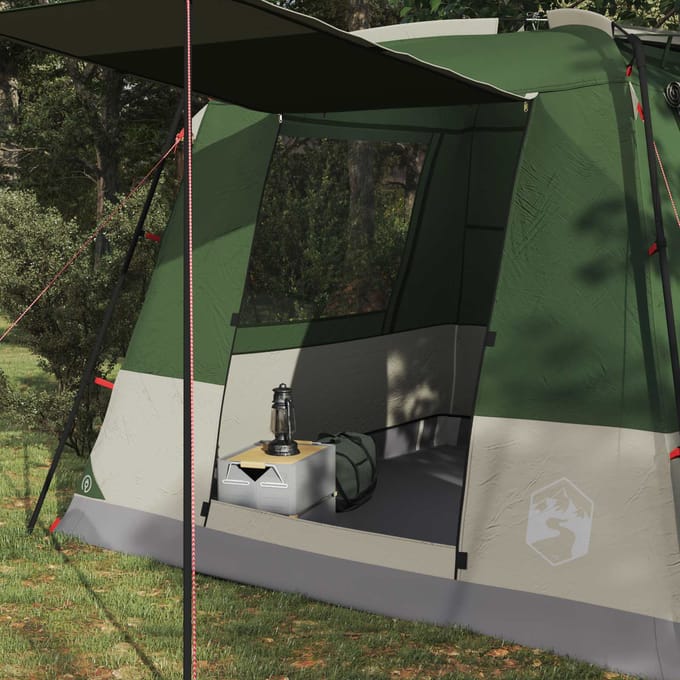 vidaXL - Partytent - 10-persoons - Groen - 185T - Polyester - met - PU - Coating