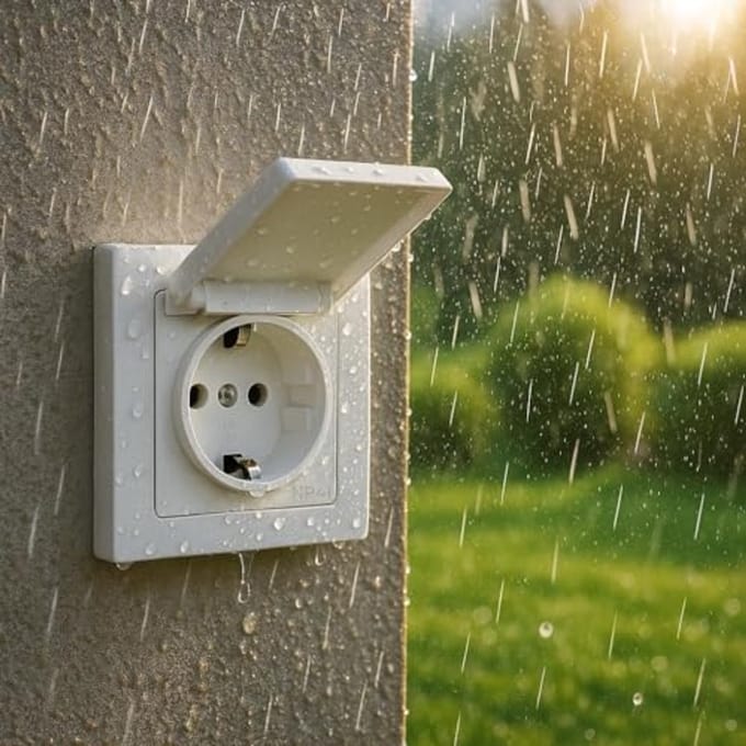Inbouw stopcontact IP44 voor vochtige ruimtes