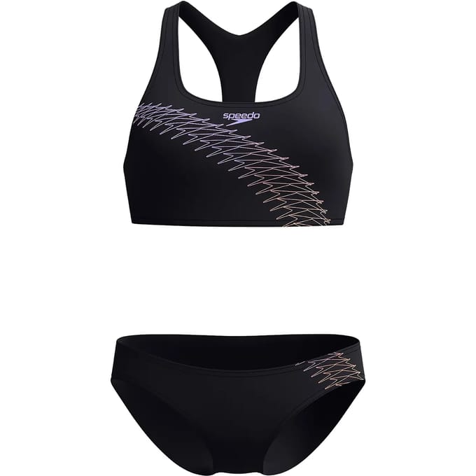 Speedo Placement Bikini Zwart UK 36 Vrouw