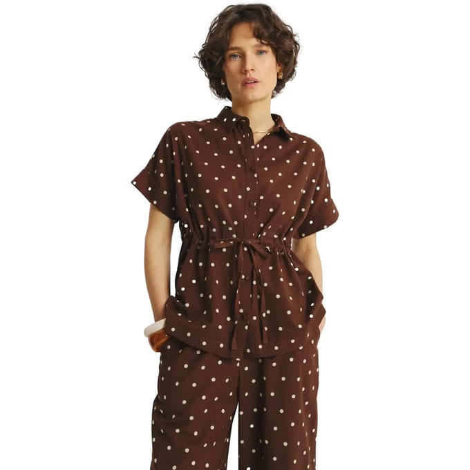 Blouse met Contrasterende Stippen Dames Greenpoint