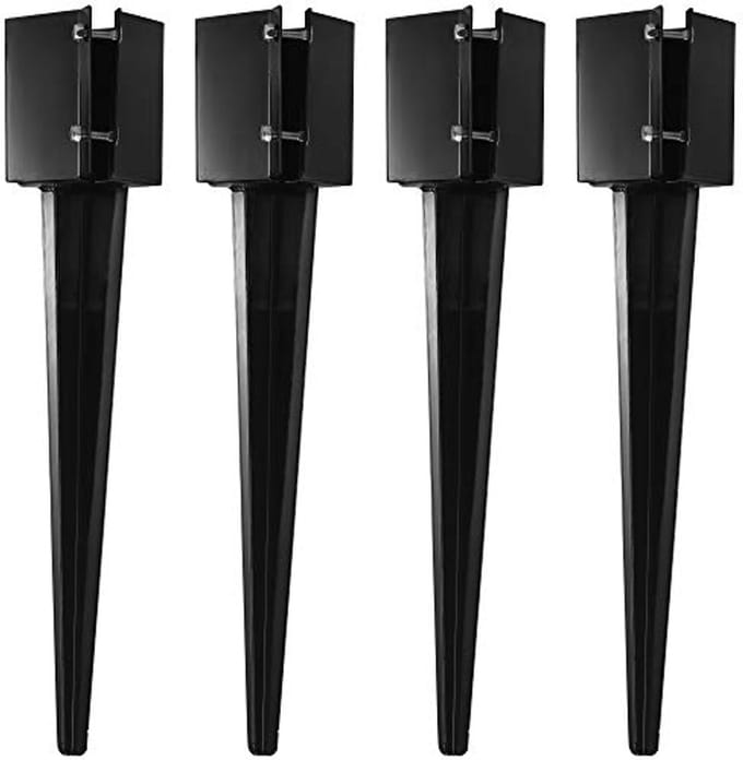Heavy Duty Hek Post Ankers 24 inch - 4x4 Grond Spike voor Houten Post