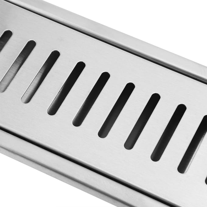 Caniveau de douche rectangulaire en acier inoxydable à grand débit pour salle de bain(drainage latéral) gray
