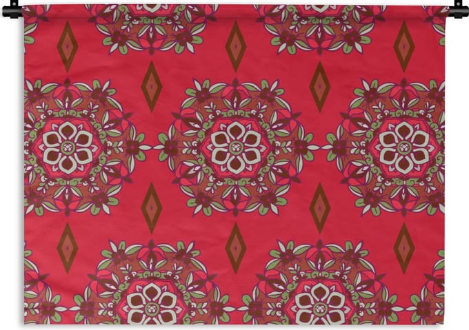 Wandkleed - Wanddoek - Mandala - Design - Bloem - 60x45 cm - Wandtapijt