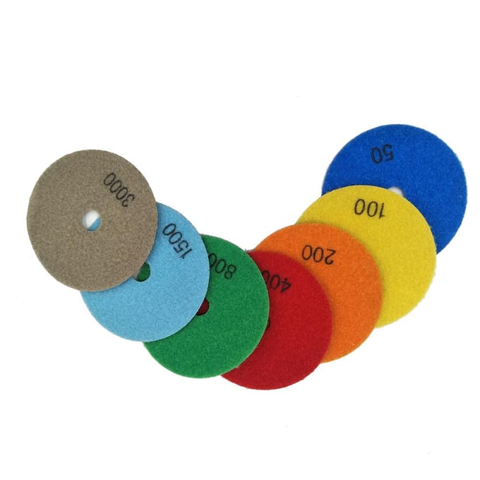 7PCS 4 Inch Set Nat Droog Diamant Polijstpads Voor Graniet Beton Marmer 7pcs