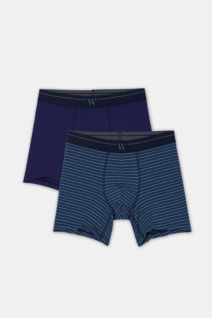 Woody Heren boxer set donkerblauw + st - maat S
