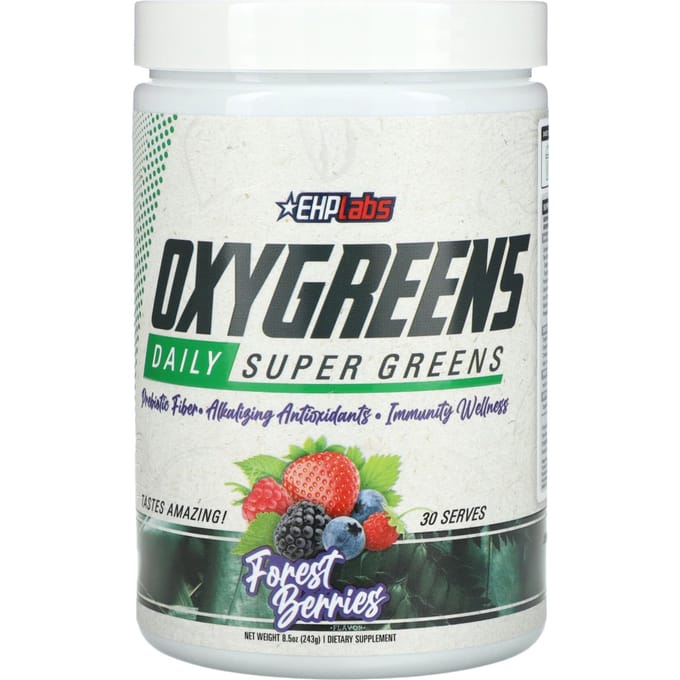 EHPlabs, OxyGreens Daily Super Greens, Bosbes, 8,5 oz (243 gram)