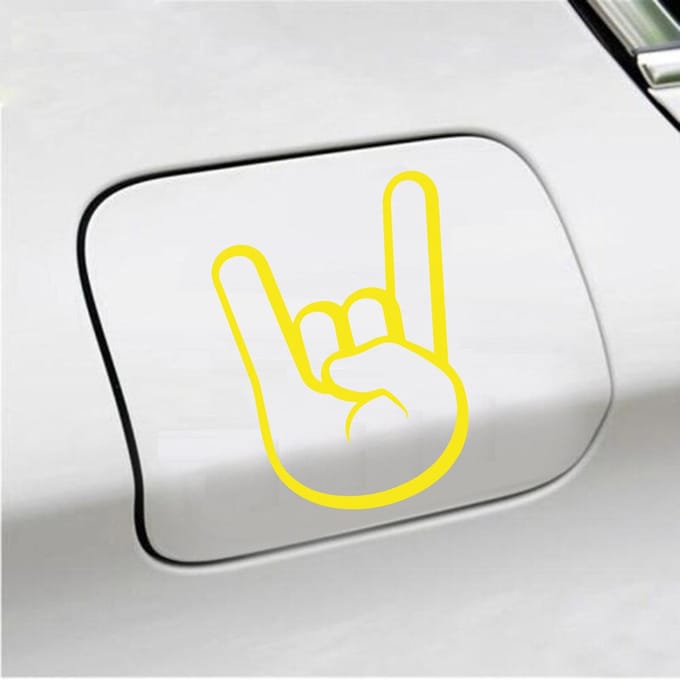 Bumpersticker - Rock N Roll - 12 X 9 - Geel