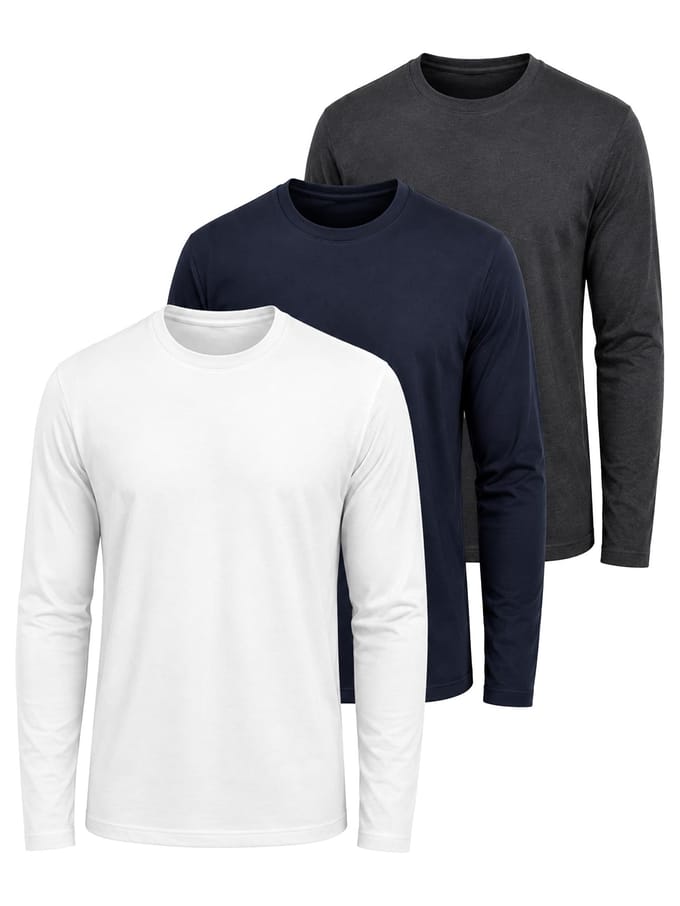 Kruze | T-shirts met lange mouwen voor heren – 3-pack