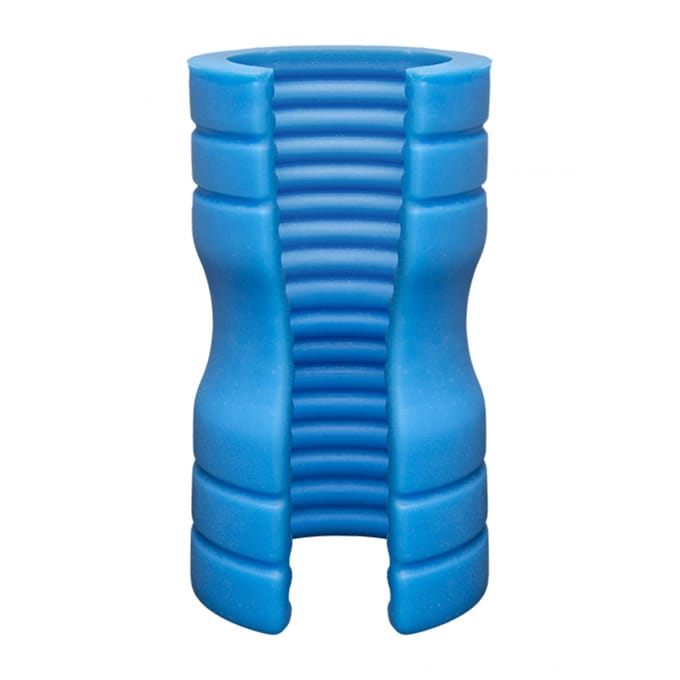 OptiMALE - Truskyn Siliconen Masturbator met Ribbels - Blauw