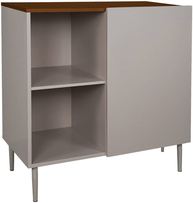 sweeek - Dressoir metaal en houtdecor 4 vakken 1 deur 80cm - ashton