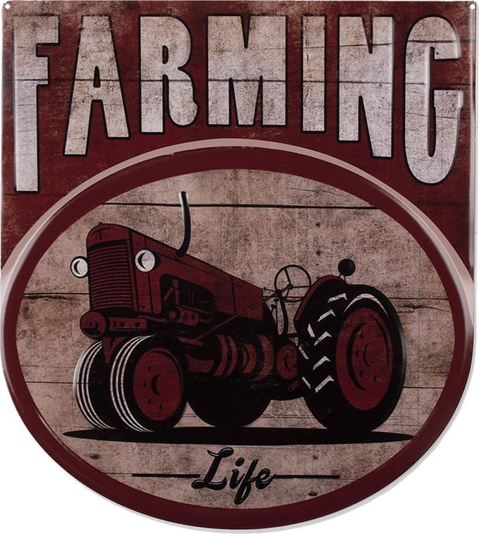 Clayre & Eef Tekstbord 50x56 cm Rood IJzer
