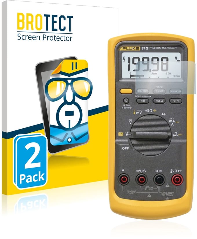 BROTECT - Screenprotector voor Fluke 87v - Folie Beschermfolie transparant 2 Stuks