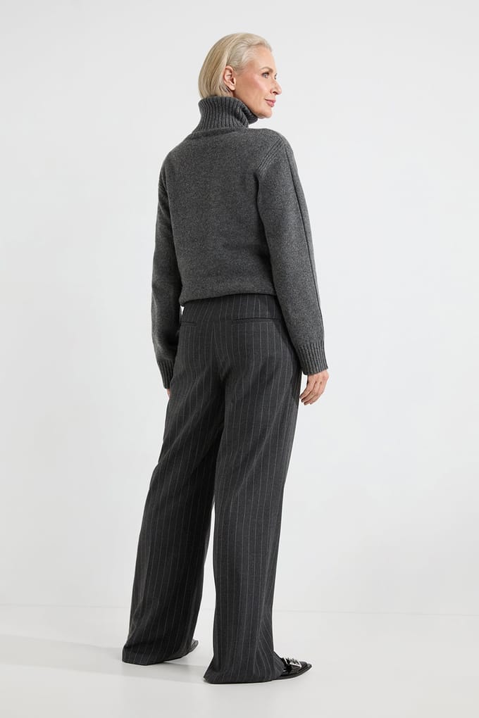 Josephine & Co Axel Trousers Anthracite Stripe Größe: 36 | Stoffhosen Outlet | Damen