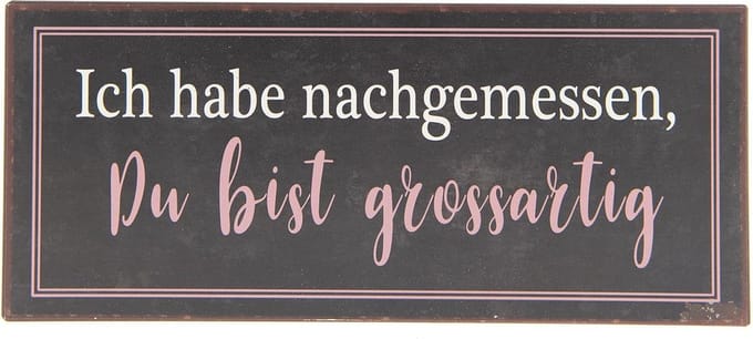 Clayre & Eef Tekstbord 30x13 cm Bruin Metaal