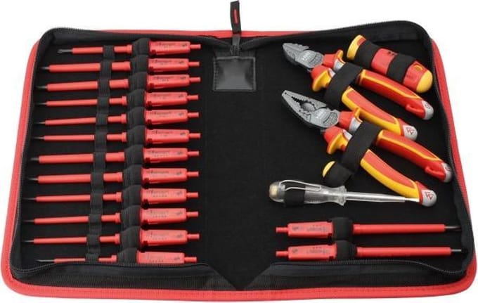 E-Smart set met tangen in etui, 19-delig