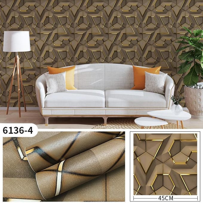 3d Geometrisch Mat Waterdicht Zelfklevend Behang Home Behang Home Decor Muursticker 20M