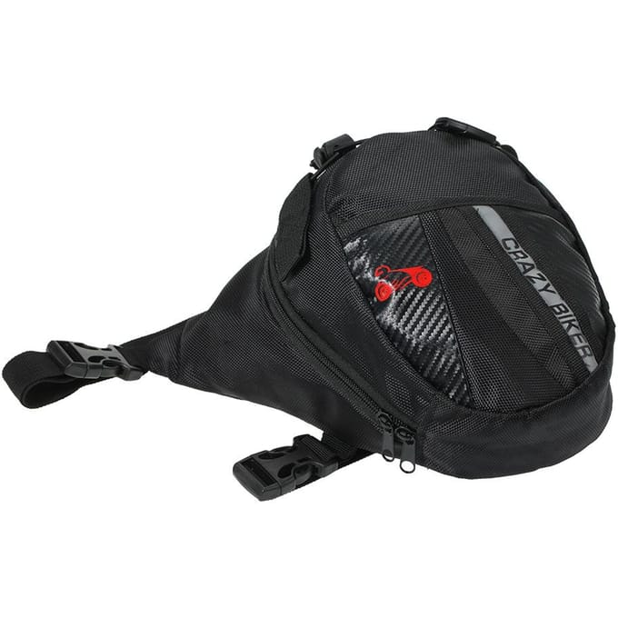 Draagbare waterdichte motorfiets heuptas Outdoor beenzak Elastische riem motorfiets heuptas black