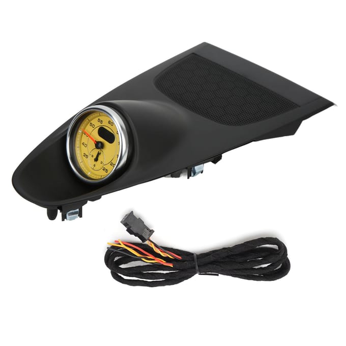 Zwarte Dashboardklok Middenconsole Bovenklep met Stopwatch Vervanging voor 718 2016‑2020 Yellow