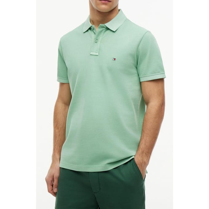 Tommy Hilfiger Garment Dye Regular Polo Cut Grass Größe: M | Poloshirts Outlet | Herren