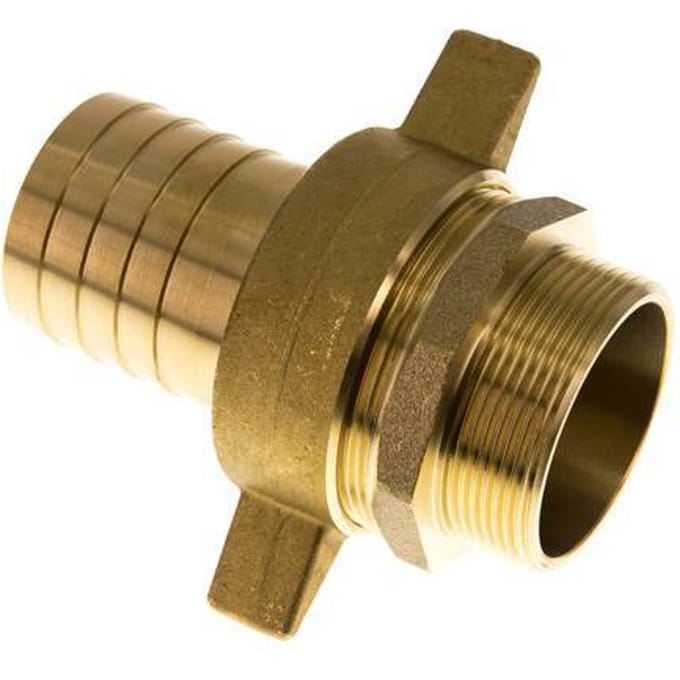 50 mm & G2'' Messing Slangpilaar Buitendraad Vlakke NBR Afdichting Vleugelmoer