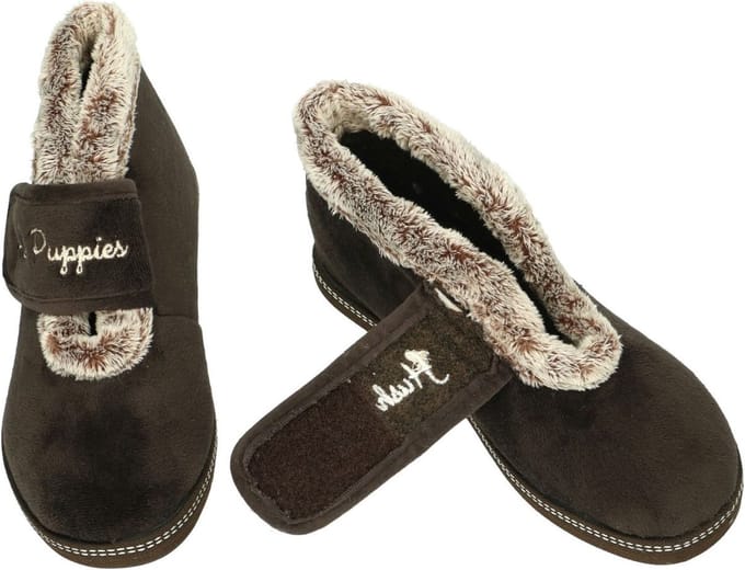 Hush Puppies -Dames - bruin donker - pantoffels - maat 38