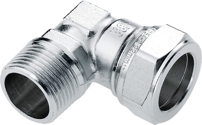 Bonfix knie koppeling 3/8" bu x 12 mm vernikkeld 1 x knel (82701AN)