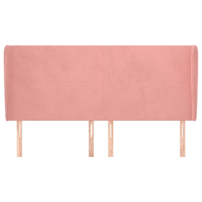 vidaXL - Hoofdbord - met - randen - 183x23x118/128 - cm - fluweel - roze