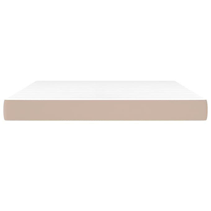 vidaXL - Pocketveringmatras - medium - 160x200x20 - cm - kunstleer - cappuccinokleurig