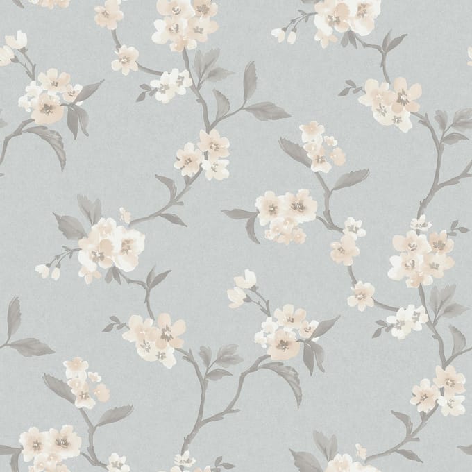 Boråstapeter Vliesbehang 38750 - Borosan Hem - Botanisch Blauw - 53cm x 11.20m