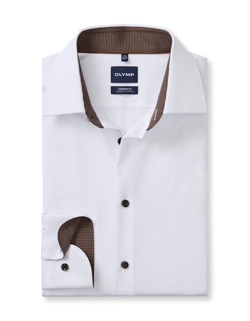 OLYMP Luxor 24/Seven Overhemd, Comfort Fit, New Kent, Wit